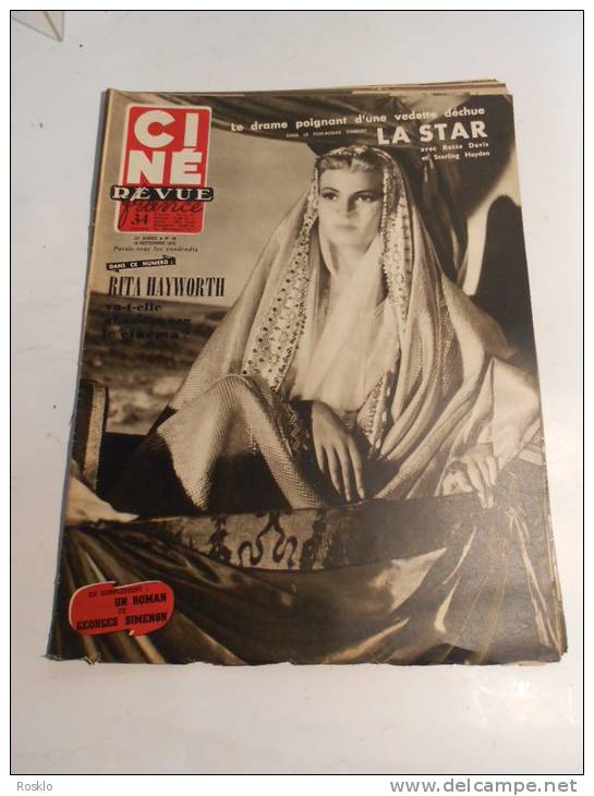 REVUE / CINE REVUE / N° 38  DE 1953 / RITA HAYWORTH - Zeitschriften