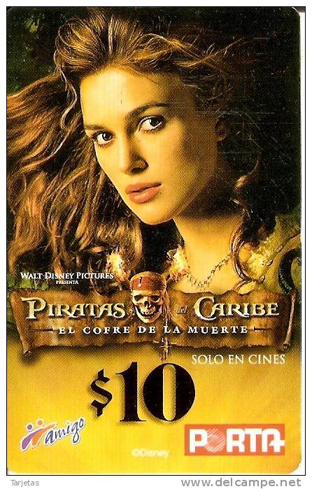 TARJETA DE ECUADOR DE AMIGO PORTA DE 10$   PIRATAS DEL CARIBE - Equateur