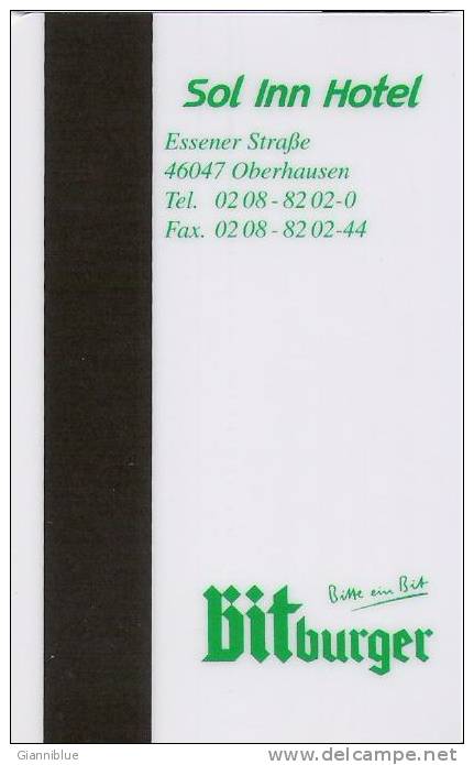 Germany - Oberhausen Sol Inn Hotel Magnetic Key Card (beer/bitburger) - Griechenland