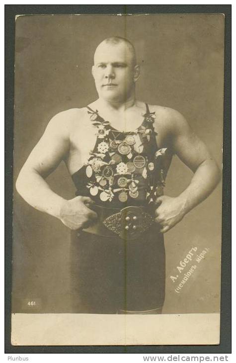 IMPERIAL  RUSSIA  WRESTLER  , WRESTLING  WORLD CHAMPION  ABERG ,   OLD POSTCARD - Personalidades Deportivas