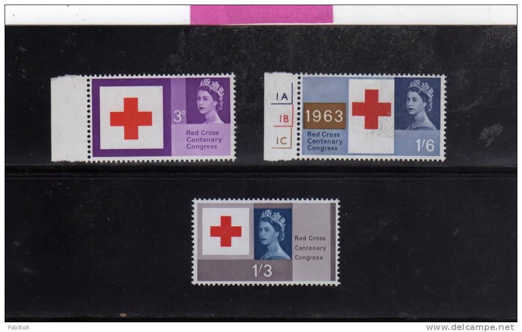 GREAT BRITAIN - GRAN BRETAGNA 1963 RED CROSS (Phosphorescent) - CROCE ROSSA MNH - Unused Stamps