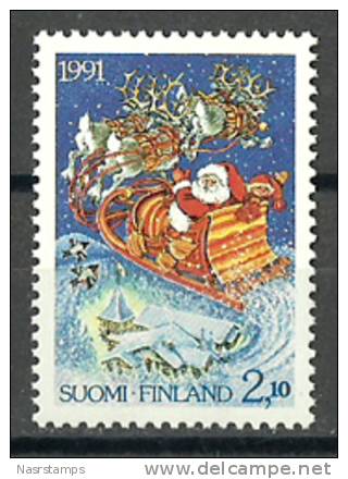 Finland 1991 ( Reindeer Pulling Santa’s Sleigh ) - MNH (**) - Neufs