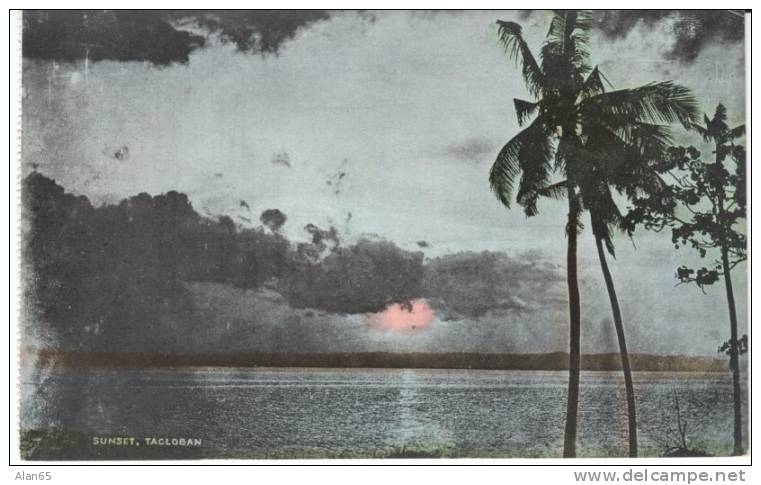 Tacloban (Leyte) Philippines,  Sunset Shoreline View, C1900s/10s Vintage Postcard - Philippines