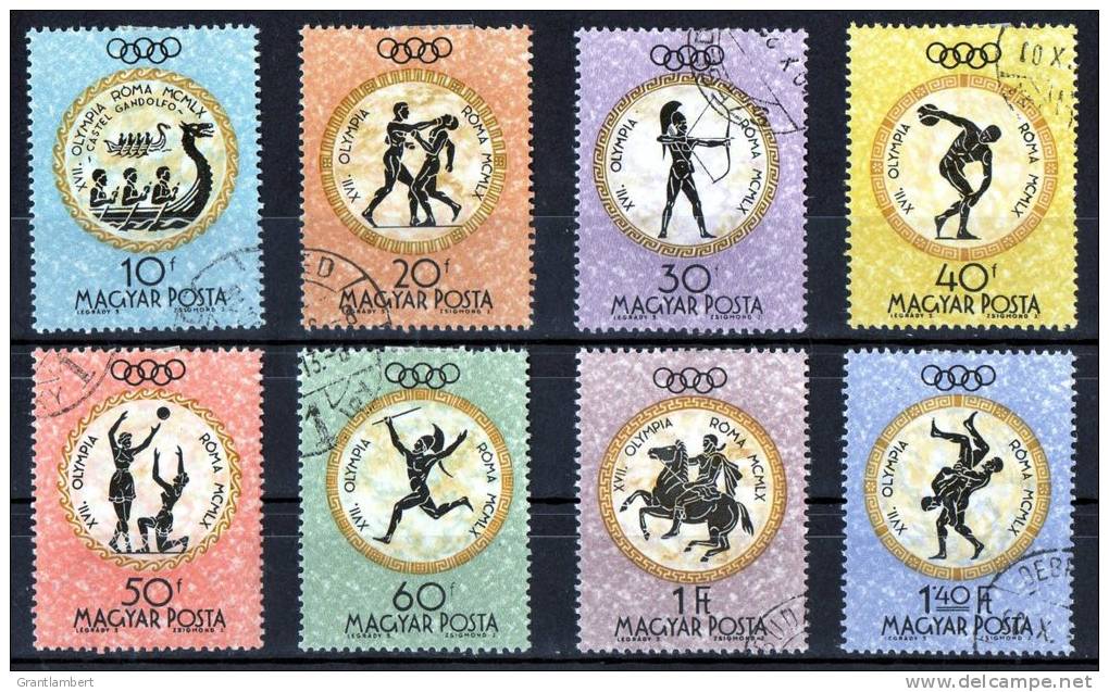 Hungary 1960 Rome Olympics 8 Values To 1.4Ft Used - Used Stamps