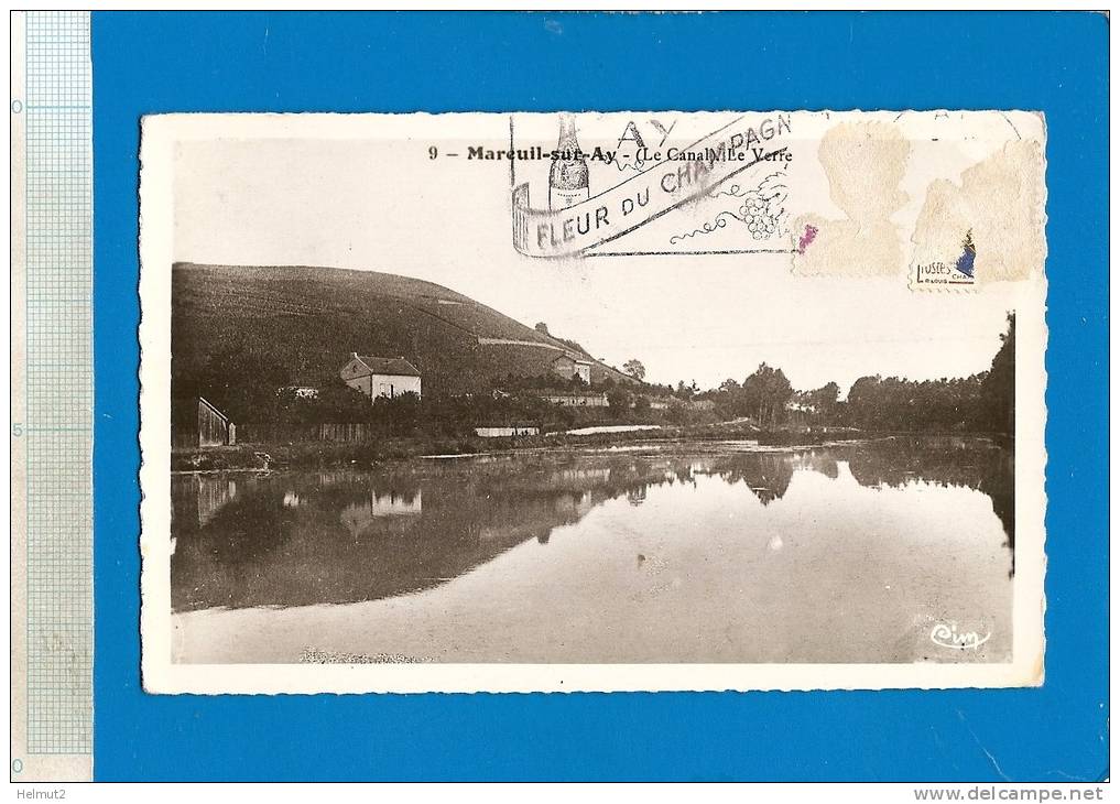 AV648 MAREUIL SUR AY (Marne) - Le Canal - Le Verre , Coteaux Des Goisses (voir Détails Scan) RARE Circulé Années 1950 60 - Mareuil-sur-Ay