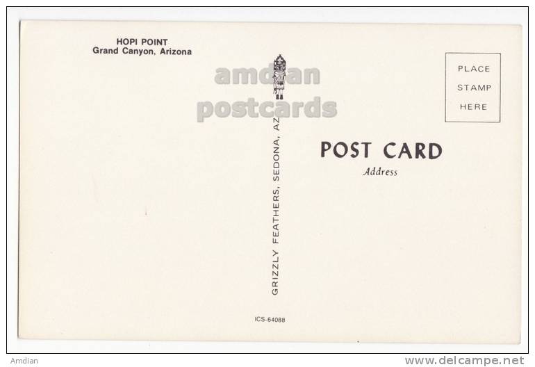 USA ARIZONA AZ, GRAND CANYON NATIONAL PARK, HOPI POINT, C1960s Vintage Unused Postcard  [s2645] - Grand Canyon