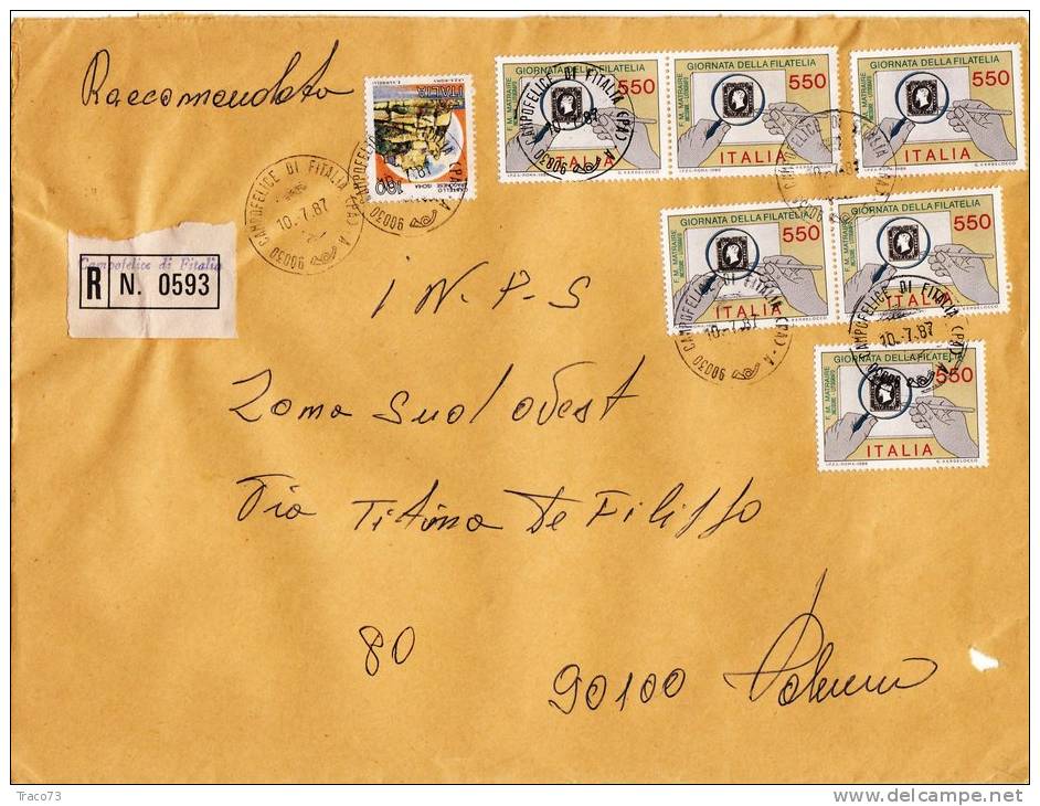 COMMEMORATIVI  /  Cover _ Lettera  Raccomandata - Lire 550 X 6 + Altro - 1981-90: Storia Postale