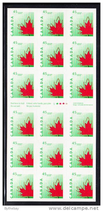 Canada MH Scott #1696a ATM Sheetlet Of 16 45c Stylized Maple Leaf - Feuilles Complètes Et Multiples