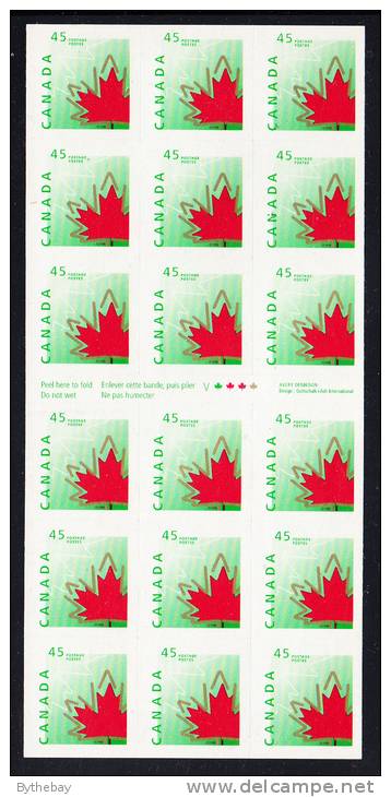 Canada MNH Scott #1696a ATM Sheetlet Of 16 45c Stylized Maple Leaf - Feuilles Complètes Et Multiples