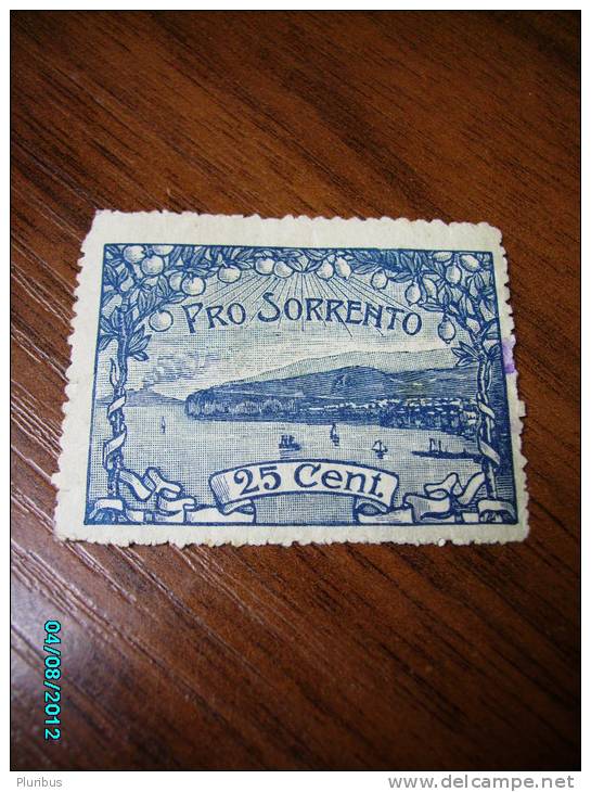 ITALY   PRO  SORRENTO  , 25 CENT  CHARITY STAMP ?, LABEL  STAMP  VIGNETTE  Viñeta  CINDERELLA - Unclassified