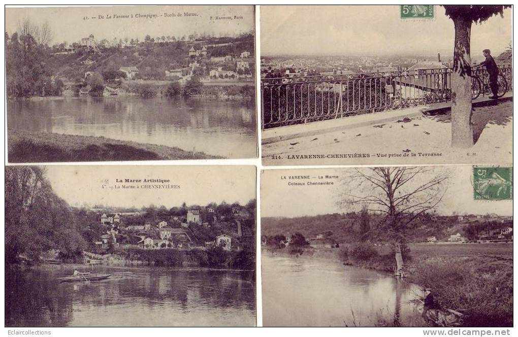 La Varenne  St Hilaire Et Chennevières   Bords De Marne   Lot De 12  Cartes               ( Voir Scan Et/ou Annotation) - Sucy En Brie