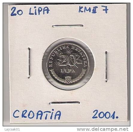 C2 Croatia 20 Lipa  2001. UNC - Kroatien