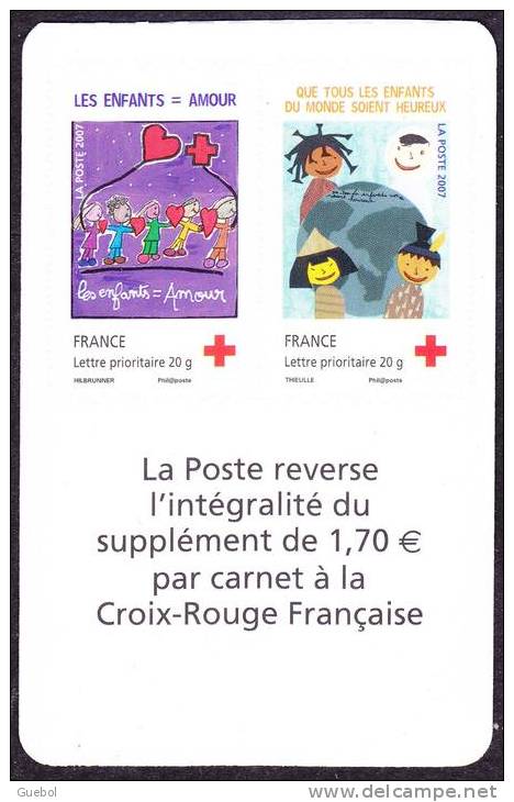 France Autoadhésif ** N°  145,P Au Modèle 4125 P - Croix Rouge 2007 En Paire - Création S D'enfants - Heureux Et Amour - Nuovi