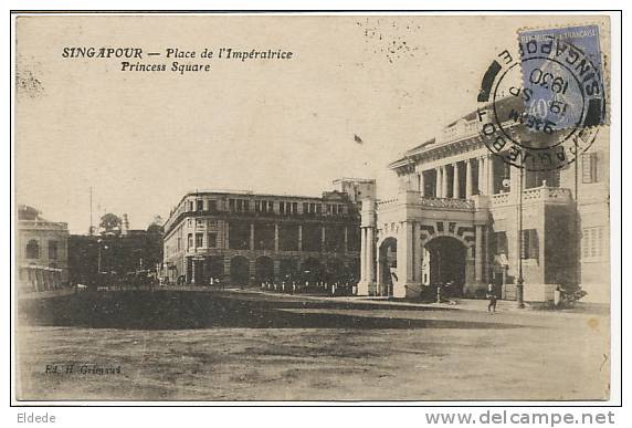 Singapore  Princess Square Edit Grimaud P. Used To France  Pamiers Paquebot Ship Mark - Singapour