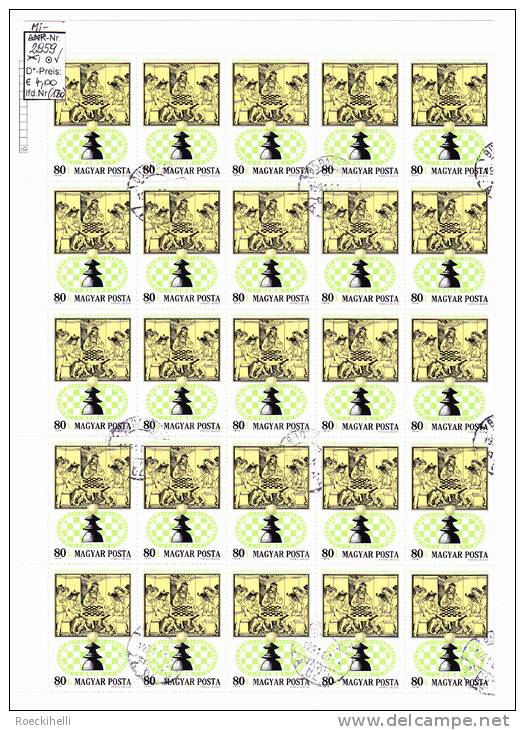 18.06.1974  -  Kpl. Bögen (50 St.)  "Schach"  -  O  Gestempelt  - Siehe Scan (hu 2959o) - Full Sheets & Multiples