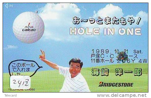 Télécarte Japon * TELEFONKAART JAPAN * GOLF  (2413) HOLE IN ONE *  SPORT * PHONECARD * TELEFONKARTE - Sport