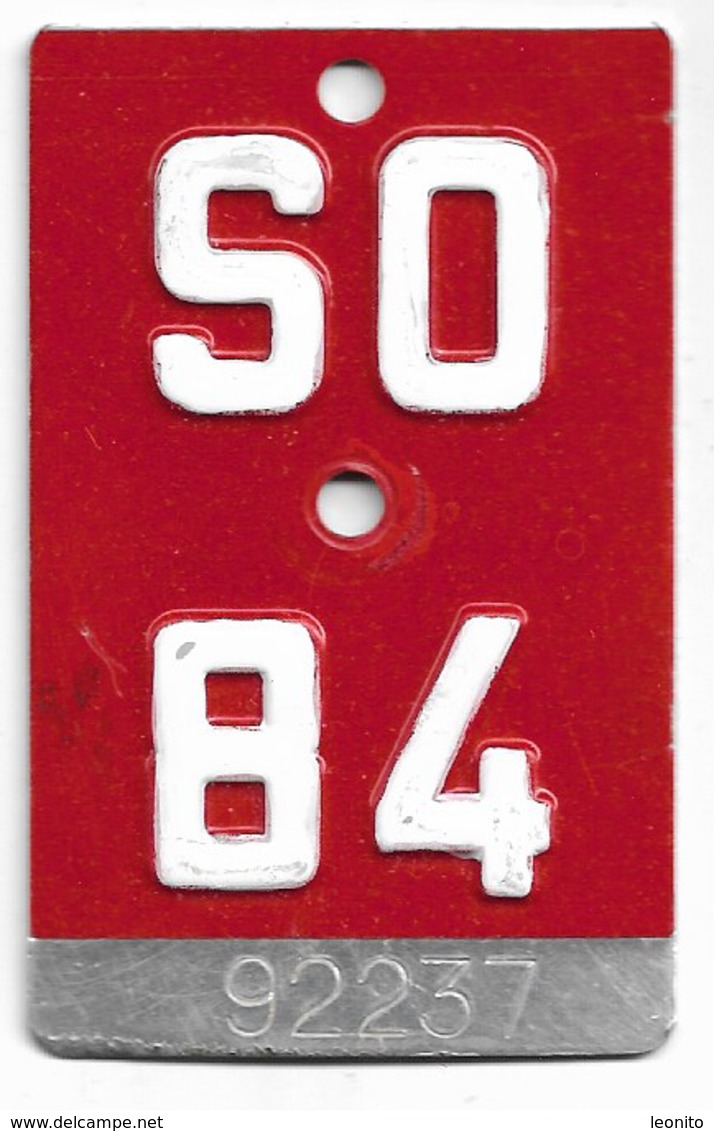 Velonummer Solothurn SO 84 - Nummerplaten