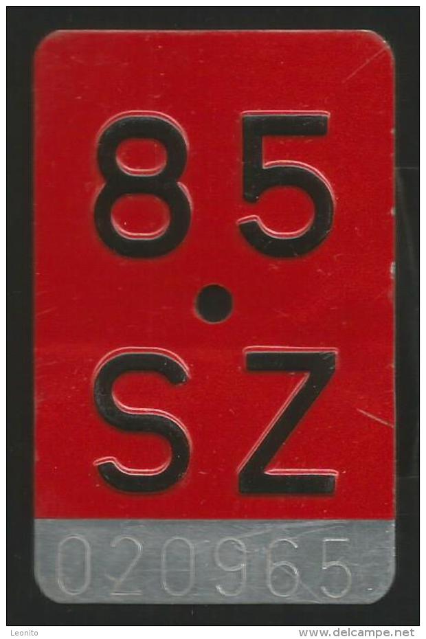 Velonummer Schwyz SZ 85 - Plaques D'immatriculation