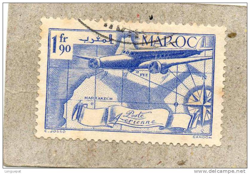 MAROC : Avion Et Carte Du Maroc - Poste Aérienne