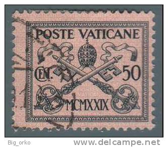 Vaticano - Conciliazione Stemma Papale: 50 C. Ardesia Su Salmone - 1929 - Usados