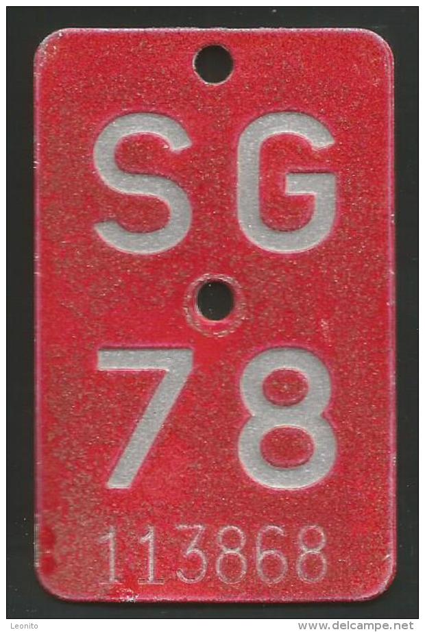 Velonummer St. Gallen SG 78 - Placas De Matriculación