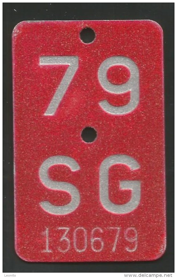 Velonummer St. Gallen SG 79 - Plaques D'immatriculation