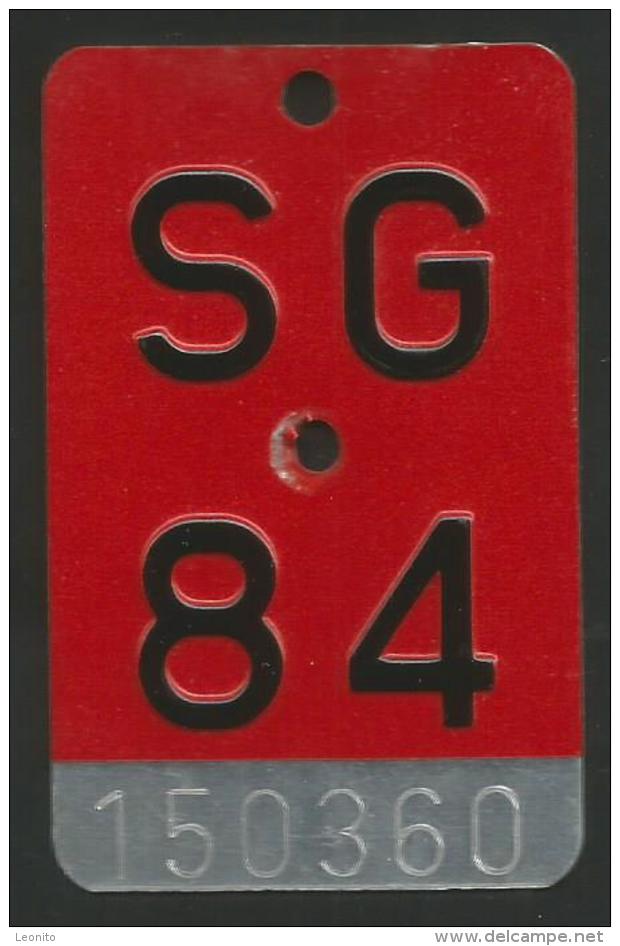 Velonummer St. Gallen SG 84 - Number Plates