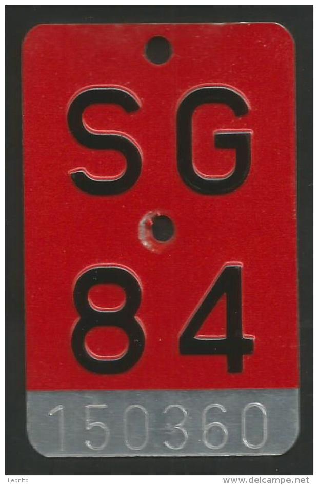 Velonummer St. Gallen SG 84 - Nummerplaten