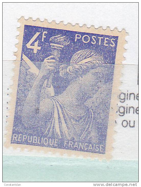 FRANCE N° 656 4F BLEU IRIS TACHE AU BRAS** - Unused Stamps