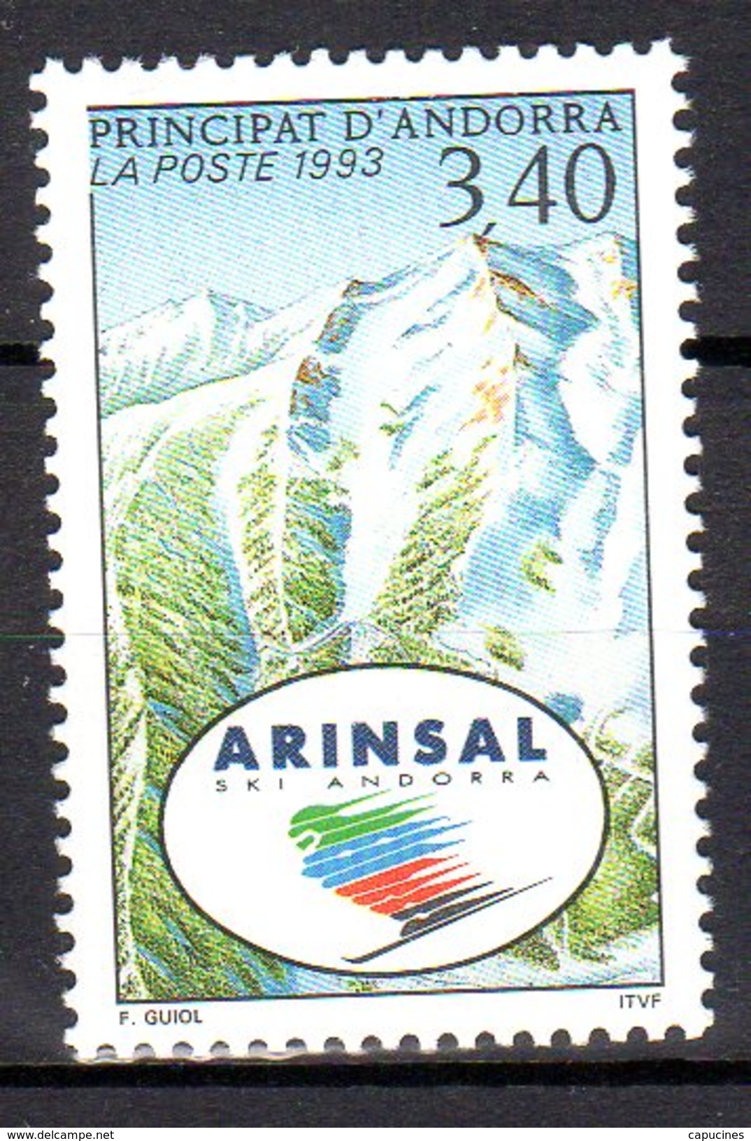 ANDORRE FRANCAIS - 1993:Stations De Sky Andorranes "vue D' Arinsal"  (N°426**) - Neufs