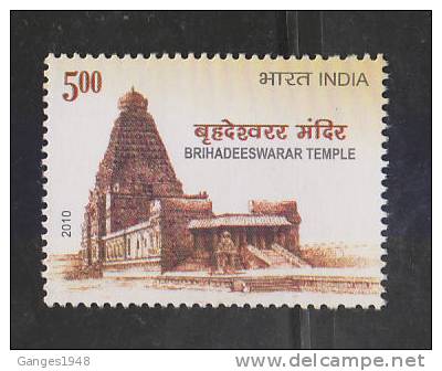 India 2010  BBRIHADESHWARAR TEMPLE  MNH #  40208  S  Inde - Unused Stamps