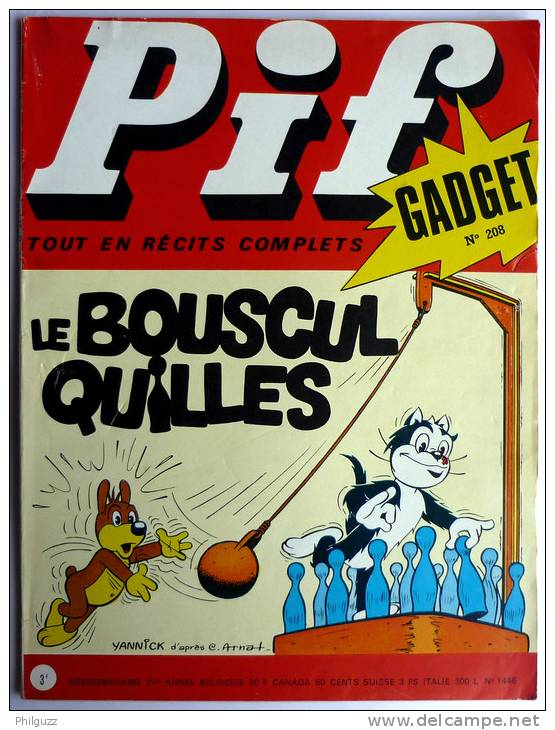 PIF GADGET N° 208 Couv Yannick - Pif Gadget