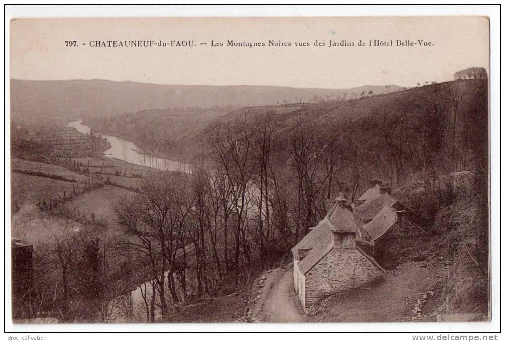Châteauneuf-du-Faou, Les Montagnes Noires Vues Des Jardins De L´hôtel Belle-Vue, Photo Le Doaré N° 797 - Châteauneuf-du-Faou
