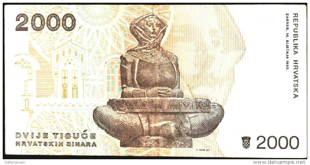 CROATIA  P23a   2000  KUNA  1992  #A  Signature 1    AU - Kroatië