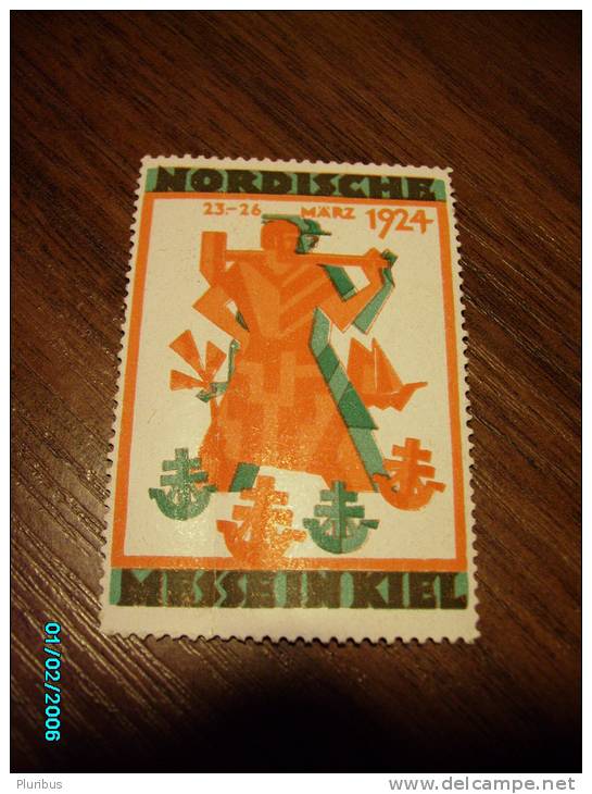 GERMANY  1924 NORDISCHE MESSE IN KIEL , BLACKSMITH   , LABEL  STAMP  VIGNETTE  Viñeta  CINDERELLA - Other & Unclassified