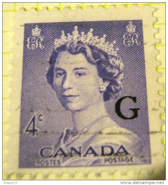 Canada 1953 Queen Elizabeth II 4c G - Used - Oblitérés