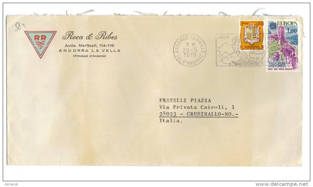 TZ584 - ANDORRA , Lettera Per L'Italia 20/5/1978 - Cartas & Documentos