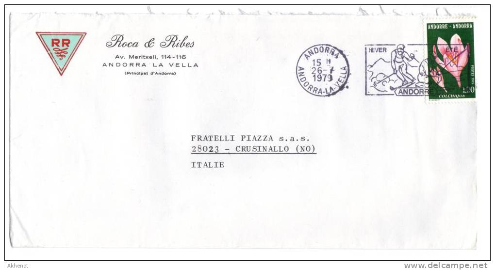 TZ584BIS - ANDORRA , Lettera Per L'Italia 26/7/1979 - Covers & Documents