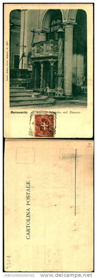 2309) Benevento Cartolina Viaggiata Nel 1902 - Ambone Sinistro Del Duomo - Benevento