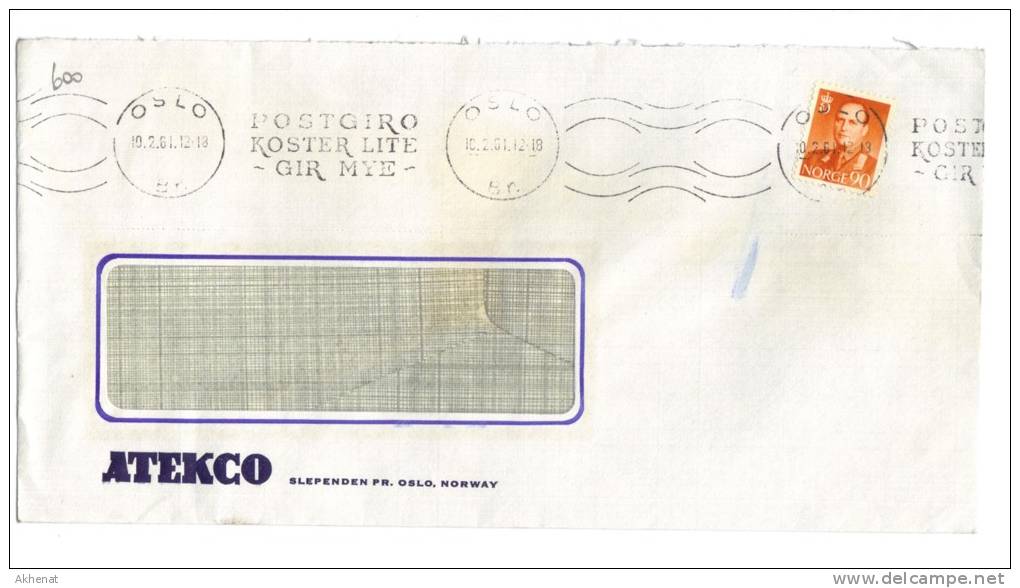 TZ600 - NORVEGIA , Lettera Commerciale Per L'Italia 10/2/1961 - Storia Postale