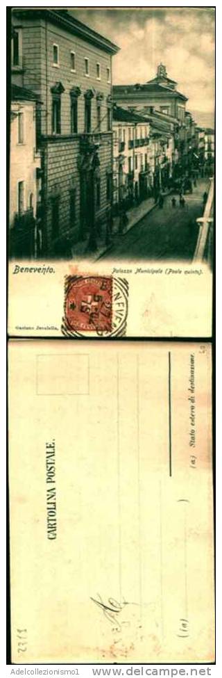 2319) Benevento Cartolina Viaggiata Nel 1902 - Palazzo Municipale ( Paola Quinto) - Benevento