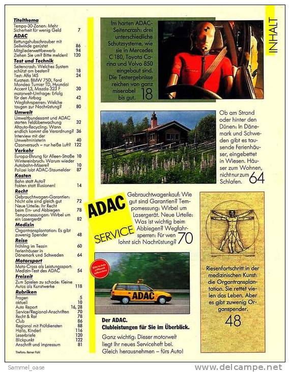 ADAC Motorwelt 2 / 1995  Mit :  Test : Alfa 145 , BMW 750i , Ford Mondeo Turnier TD , Mazda 323F - Cars & Transportation