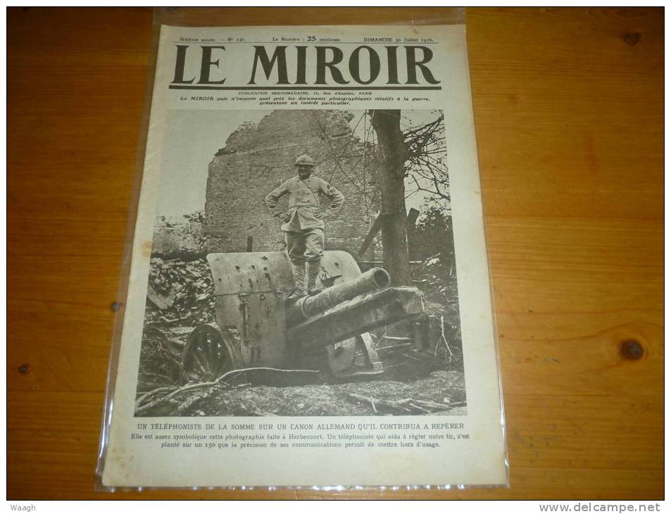 Journal LE MIROIR N°140 - 30 Juillet 1916 - 1914-18