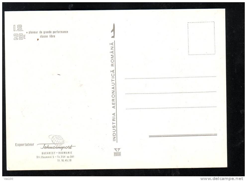 AVION PLANEUR DE GRANDE PERFORMANCE CLASSE LIBRE I.S. 29 ,UNUSED, ROUMAIN - 1946-....: Moderne