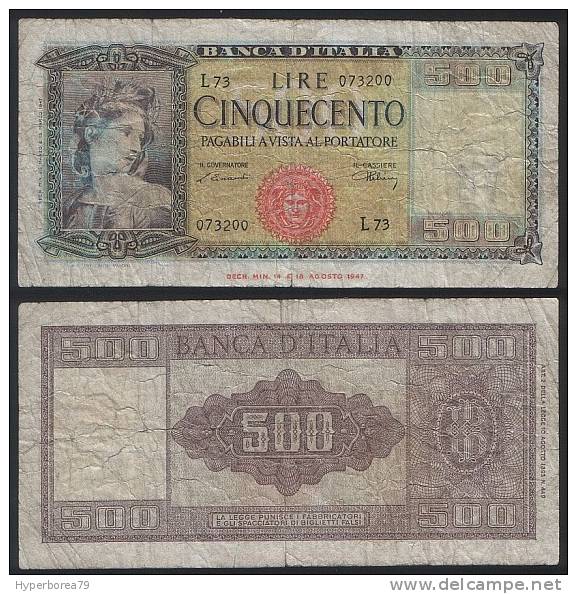 Italy P 80 A - 500 Lire 20.3.1947 - Fine - Sonstige & Ohne Zuordnung