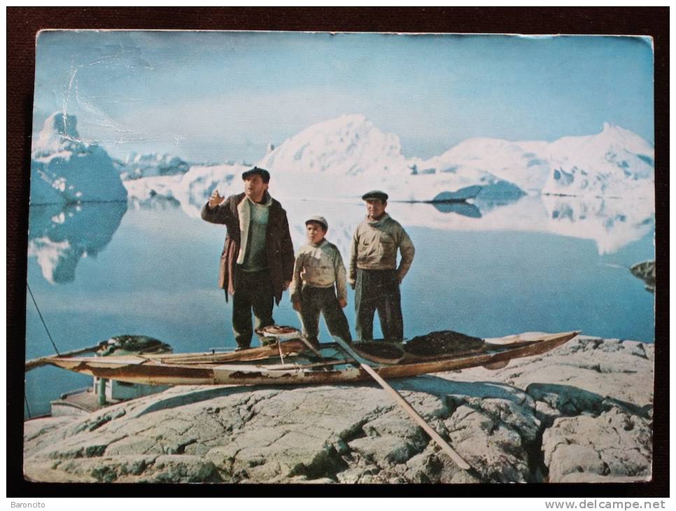 GROENLANDIA GREENLAND - Cartolina Pubblicitaria Viaggiata Con Francobollo Strappato. - Greenland