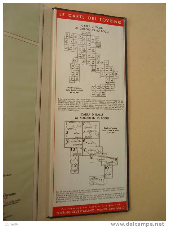 ITALIA / ITALIE - Touring Club Italiano Carta Automobilistica Alla Scala Di 1:650 000 - 1952 - 2o Foglio - Mapas Topográficas