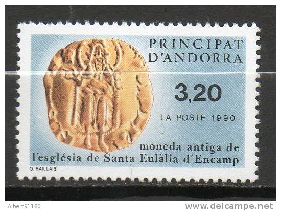 ANDORRE  3,20f Jaune Bleu Noir 1990 N°397 - Usati