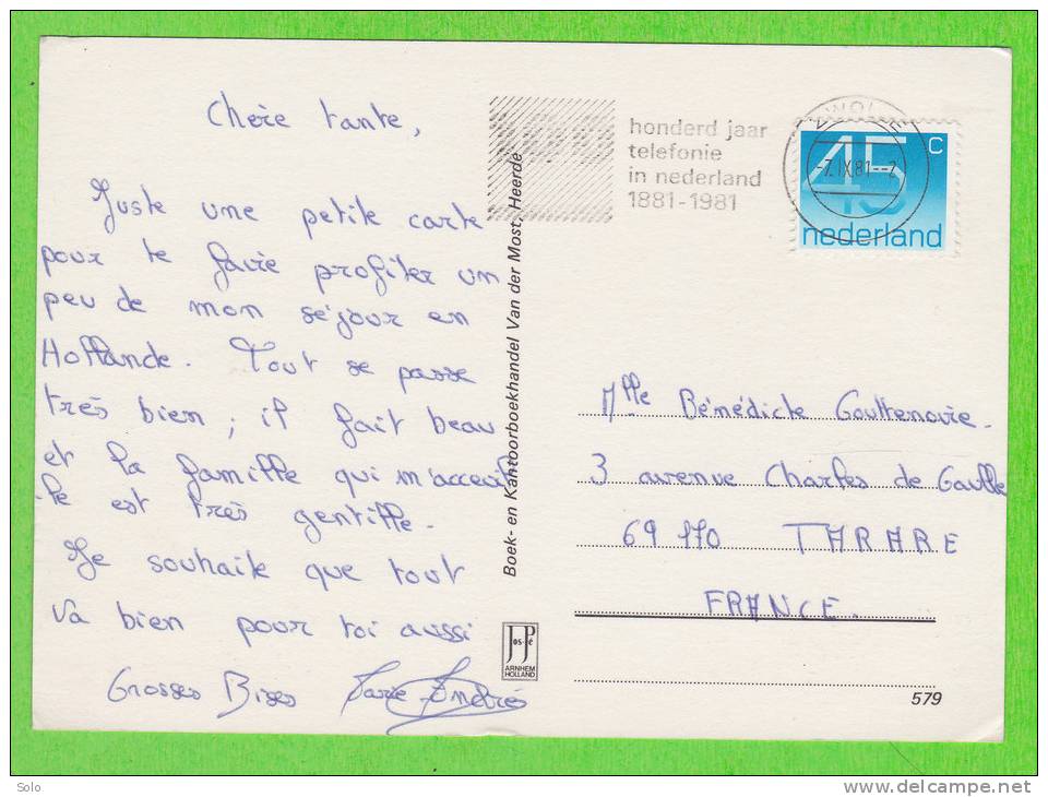 Sur CP - PAYS BAS - 1 Timbre - Storia Postale