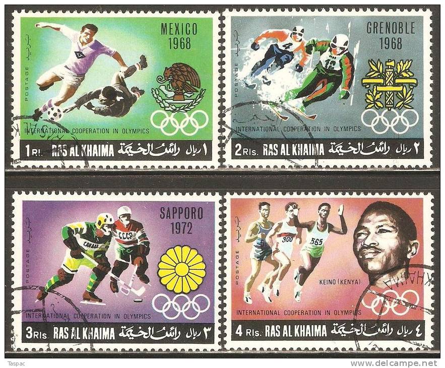 Ras Al-Khaima 1969 Mi# 312-315 A Used - International Cooperation In Olympics - Ras Al-Khaimah